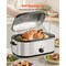 Silver Stainless Steel 24QT Electric Roaster Oven with Temperature Control